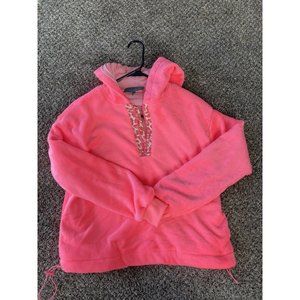 NWT Anthropologie Sunday in Brooklyn Pink Fuzzy Fleece Quarter Zip Pull Over XS